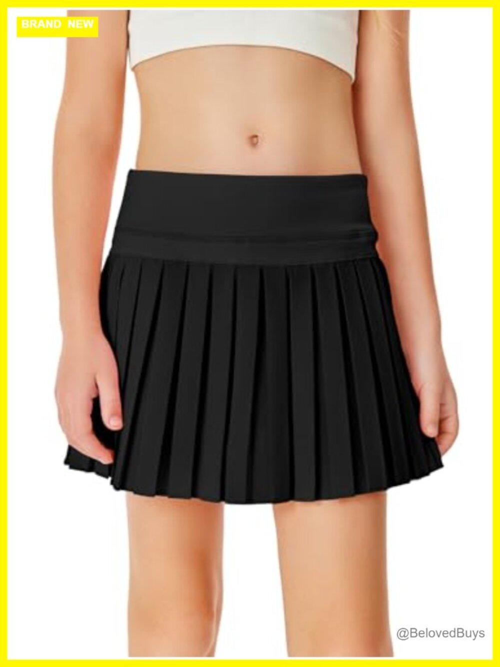 Girls Athletic Tennis Skort with Shorts Pleated A-Line Quick-Dry